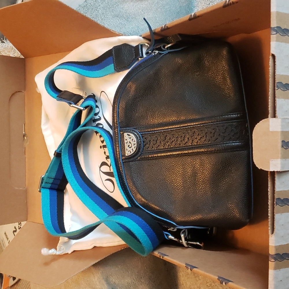 Brighton Dylan, black with brightly colored stap